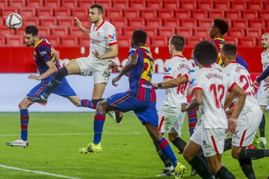 A Sevilla nehéz helyzetbe hozta a Barcelonát (Fotó: Beta/AP)