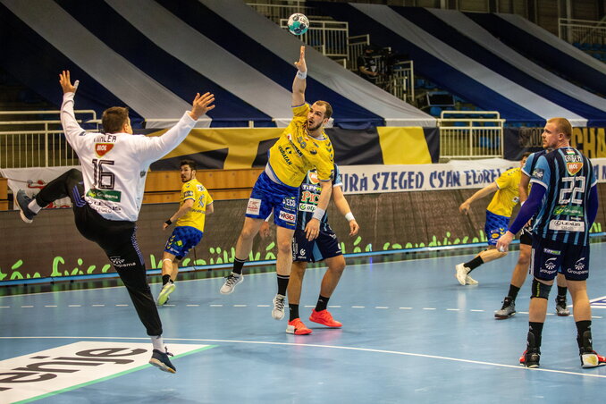 A szegediek nem tudták megtörni a Kielce lendületét a második félidőben (Fotó: MTI) A szegediek nem tudták megtörni a Kielce lendületét a második félidőben (Fotó: MTI)
