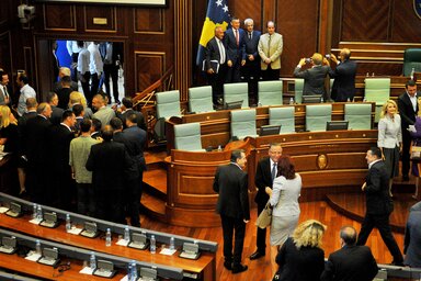 A koszovói parlament tegnapi ülése csupán 30 percig tartott (Fotó: Beta)