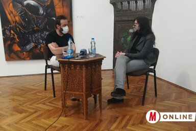 Mate Đorđević és Jasmina Jovančić Vidaković a szabadkai Kortárs Galériában (Fotó: Lukács Melinda)