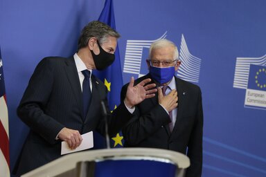 Antony Blinken és Josep Borrel közös sajtóértekezleten számolt be tárgyalásairól az EU brüsszeli székhelyén (Fotó: AP via Beta)