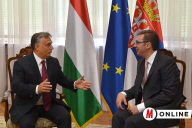 Orbán Viktor és Aleksandar Vučić egy korábbi találkozón (Fotó: Ótos András archív)