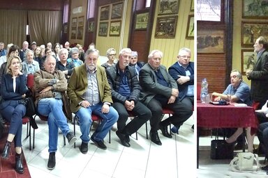 A közösségi találkozó résztvevői dr. Nagy Imre előadását hallgatják (Góbor Béla felvétele)