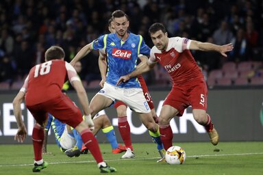 A Napoli tehetetlen volt az angol csapat ellen (Fotó: Beta/AP)