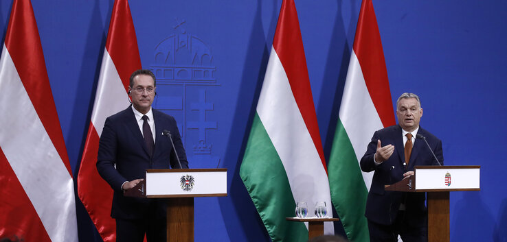Heinz-Christian Strache és Orbán Viktor (Fotó: MTI)