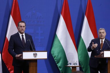 Heinz-Christian Strache és Orbán Viktor (Fotó: MTI)