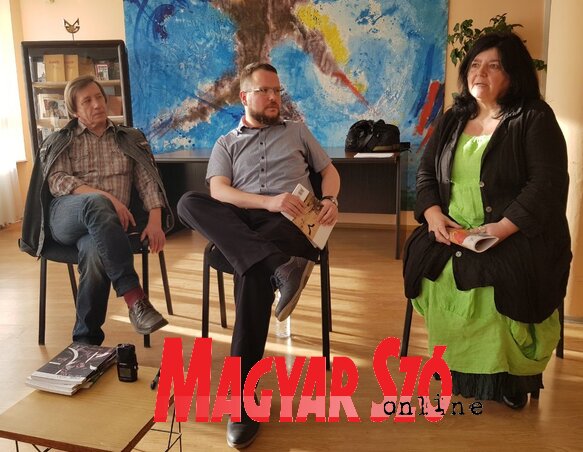 Virág Jenő, Brenner János és Miglinczi Éva (Fehér Ildikó felvétele) Virág Jenő, Brenner János és Miglinczi Éva (Fehér Ildikó felvétele)