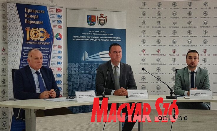 Boško Vučurević, Ognjen Bjelić és Duško Ćutilo a sajtótájékoztatón (Fehér Ildikó felvétele)