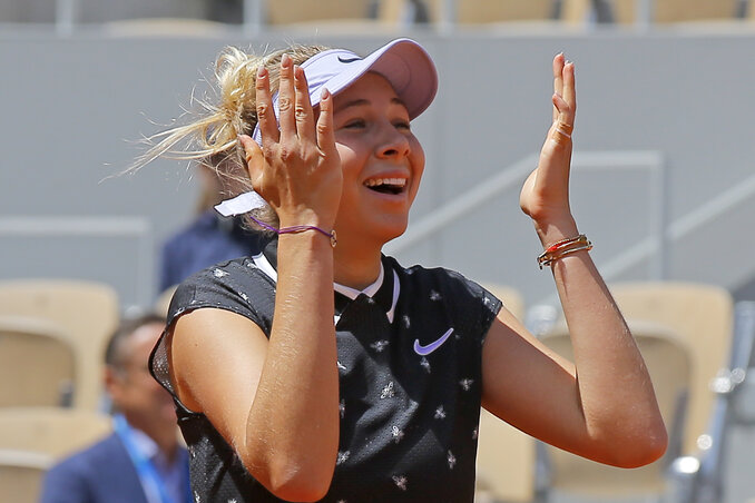 Amanda Anisimova talán még saját magát is meglepte (Fotó: Beta/AP)