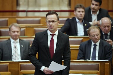 Szijjártó Péter az Országgyűlésben (Fotó: MTI)