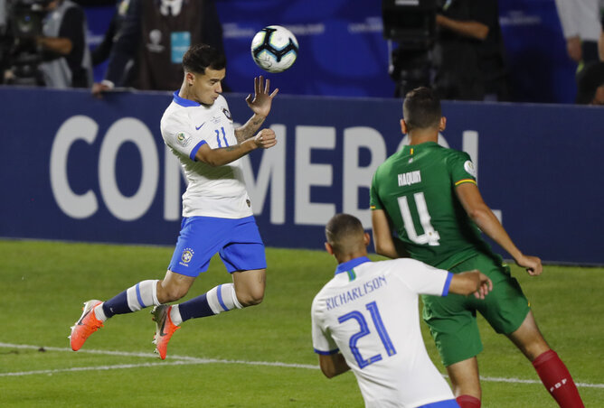 Coutinho csapata második gólját szerzi (Fotó: Beta/AP)