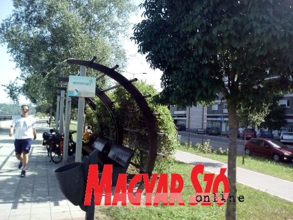 A Városi Kertészet a Duna melletti sétányon felújította a padokat, megmetszették a burjánzó növényzetet (Szeli Balázs felvétele)