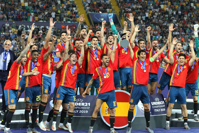 Ötödször ünnepelhet az U21-es spanyol válogatott (Fotó: Beta/AP)