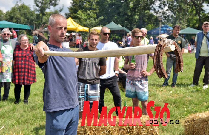 Nemcsak ügyesség, erő is kellett a betyárpróbához (Fotó: Gergely Árpád) Nemcsak ügyesség, erő is kellett a betyárpróbához (Fotó: Gergely Árpád)