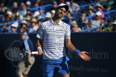 Novak Đoković csak a meccs elején bizonytalankodott (Fotó: Beta/AP)