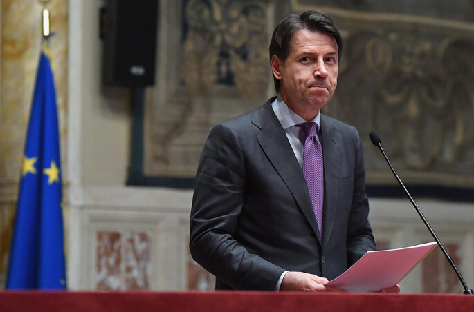 Giuseppe Conte olasz miniszterelnök (Fotó: Beta/AP/ANSA) Giuseppe Conte olasz miniszterelnök (Fotó: Beta/AP/ANSA)