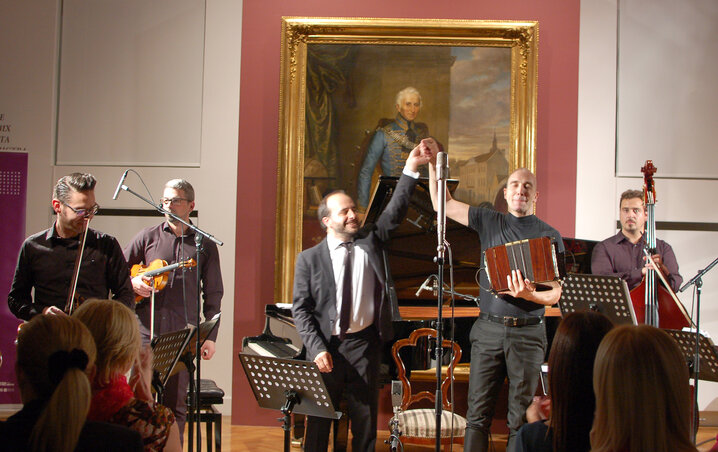 A színvonalas fesztiválmegnyitó koncerten (a középen) Gianluca Marcianò és Mario Stefano Pietrodarchi