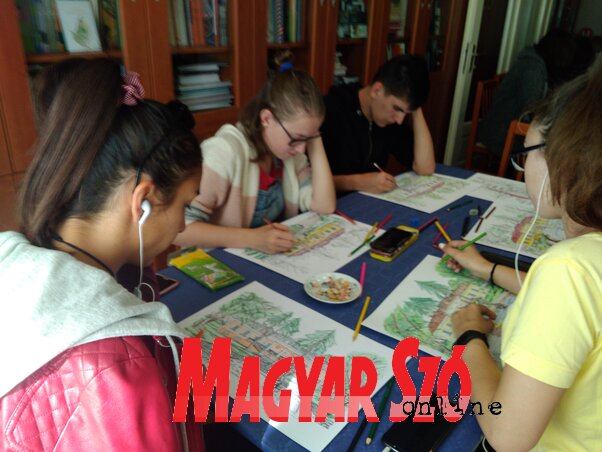 A diákok igyekeztek megálmodni a kastély és környezete harmonikus színvilágát (Mihályi Katalin felvétele)