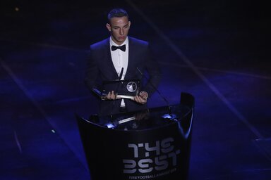 Zsóri Dániel nyerte az év legszebb góljáért járó Puskás Ferenc-díjat (Fotó: Beta/AP)