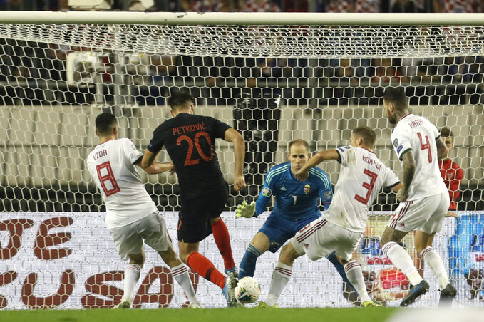 Petković a horvátok második gólját szerzi (Fotó: Beta/AP)