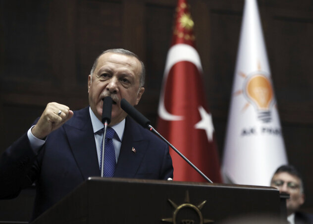 Recep Tayyip Erdoğan (Fotó: AP via Beta)