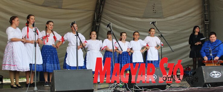 A satrincai Aranytoll néptáncegyüttes énekcsoportja (Fotó: Szabó Nóra) A satrincai Aranytoll néptáncegyüttes énekcsoportja (Fotó: Szabó Nóra)