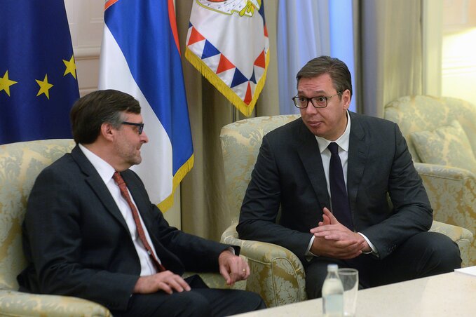 Vučić szerint két-három hónapon belül folytatódhat a Belgrád–Pristina-párbeszéd (Fotó: Beta) Vučić szerint két-három hónapon belül folytatódhat a Belgrád–Pristina-párbeszéd (Fotó: Beta)