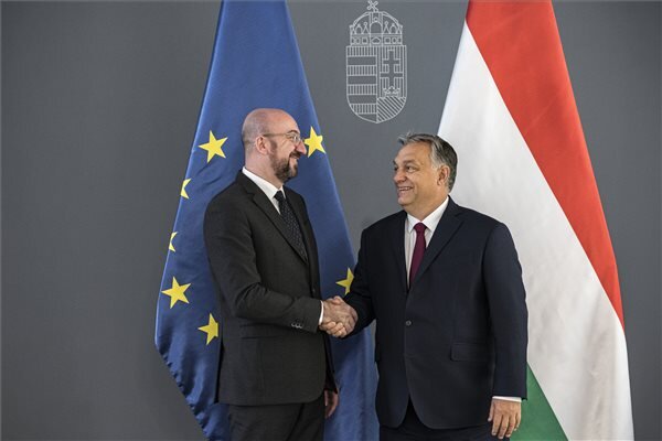 Charles Michel és Orbán Viktor (Fotó: MTI)