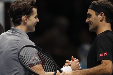 Dominic Thiem és Roger Federer (Fotó: Beta/AP)
