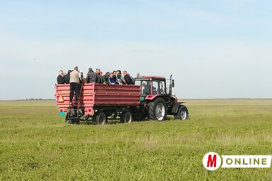 Az érdeklődők traktorral járták be az árverésre szánt területeket (Vidács Hajnalka felvétele)
