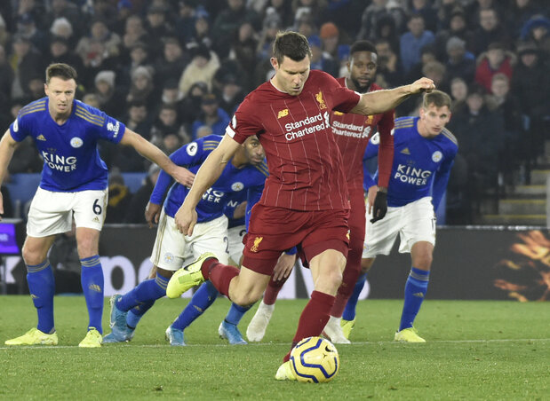 Milner tizenegyesből volt eredményes a Leicester ellen (Fotó: Beta/AP)