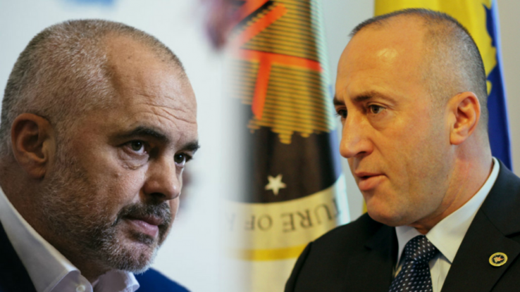 Edi Rama albán miniszterelnök, és Ramush Haradinaj távozó koszovói kormányfő (Fotó: Infoshqip)
