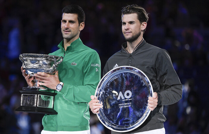 Novak Đoković és Dominic Thiem magasan kiemelkedett az idei férfimezőnyből (Fotó: Beta/AP) Novak Đoković és Dominic Thiem magasan kiemelkedett az idei férfimezőnyből (Fotó: Beta/AP)