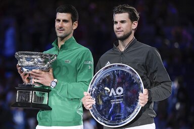 Novak Đoković és Dominic Thiem magasan kiemelkedett az idei férfimezőnyből (Fotó: Beta/AP)