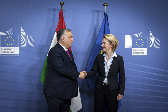 Orbán Viktor és Ursula von der Leyen (Fotó: MTI/Miniszterelnöki Sajtóiroda)