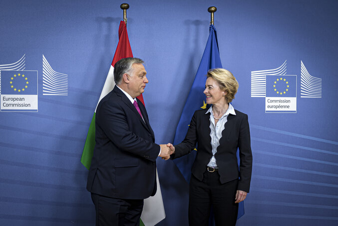 Orbán Viktor és Ursula von der Leyen (Fotó: MTI/Miniszterelnöki Sajtóiroda) Orbán Viktor és Ursula von der Leyen (Fotó: MTI/Miniszterelnöki Sajtóiroda)