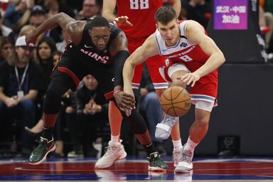 Adebayo és Bogdanović, a Kings–Heat meccs két legjobbja (Fotó: Beta/AP)