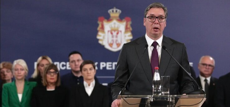 Aleksandar Vučić sajtótájékoztatója (Fotó: Tanjug)