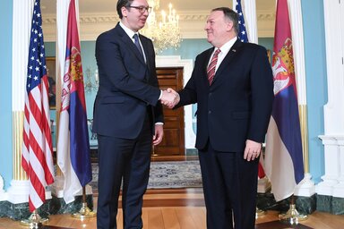 Vučićot Mike Pompeo külügyminiszter is fogadta (Fotó: Beta)