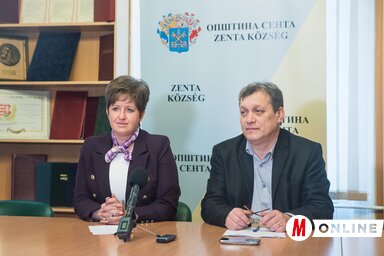 Jerasz Anikó és Perpauer Attila a sajtótájékoztatón (Herédi Krisztián felvétele)