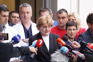 A sérültek állapotáról tájékoztatott Danica Grujičić egészségügyi miniszter (Fotó: Beta/HINA)