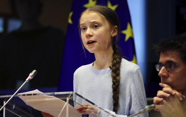 A brüsszeli értekezleten Greta Thunberg svéd klímaaktivista is felszólalt (Fotó: AP via Beta)