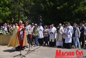 A Szentháromság-szobor újraszentelése Szabadkán