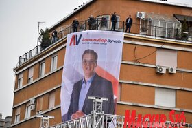 Aleksandar Vučić újvidéki kampányrendezvénye (Ótos András felvétele)