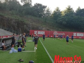 Az esti mérkőzésre készül a TSC Brágában (Tóth Péter felvétele)