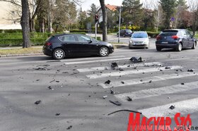Több személygépjármű és egy teherautó ütközött Szabadkán (Molnár Edvárd felvétele)
