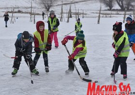 Hoki és korcsolya az újvidéki Kis-Dunán