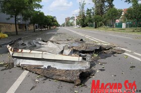 Letépte a vihar az Újvidéki Vásár tetőszerkezetét (Diósi Árpád felvétele)