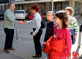 A Magyar Szó székházában jártak az újvidéki Petőfi Sándor Általános Iskola negyedikesei (Dávid Csilla felvétele)